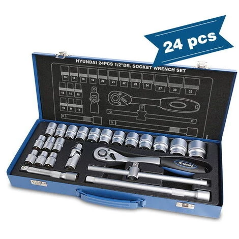 Hyundai Jeu D'outils Professionnels 1/2" 24 Pièces 3 Hyundai Jeu D'outils Professionnels 1/2" 24 Pièces