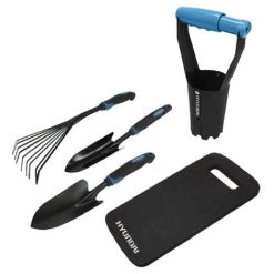Hyundai Set D'outils De Jardin 5 Pièces Avec Jardinière De Bulbes