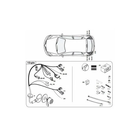 FAISCEAU SPECIFIQUE 13 BROCHES POUR HYUNDAI I30 (09/07-02/12) 4 FAISCEAU SPECIFIQUE 13 BROCHES POUR HYUNDAI I30 (09/07-02/12) – Image 2