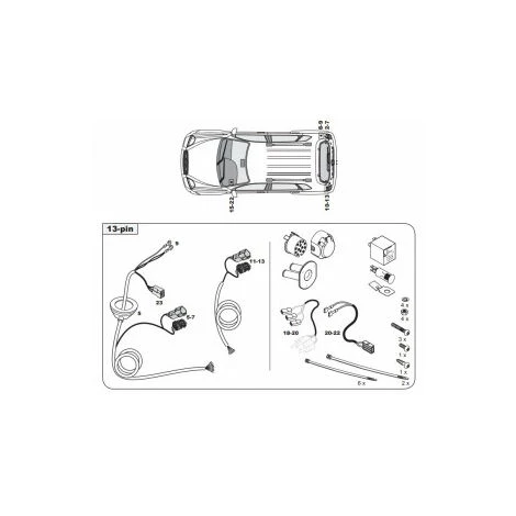 FAISCEAU SPECIFIQUE 13 BROCHES POUR HYUNDAI TUCSON (09/04-01/10) 4 FAISCEAU SPECIFIQUE 13 BROCHES POUR HYUNDAI TUCSON (09/04-01/10) – Image 2