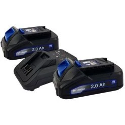 Set 2 Batteries Outil électroportatif - HYUNDAI HBA20U2 - 2Ah Avec Chargeur HFC20U - Compatible Avec La Gamme 20V