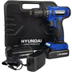 Perceuse Visseuse - HYUNDAI HPVD18L15-B - Sans Fil 20V 25NM - 2 Batteries 1,5Ah , Chargeur Et Coffret