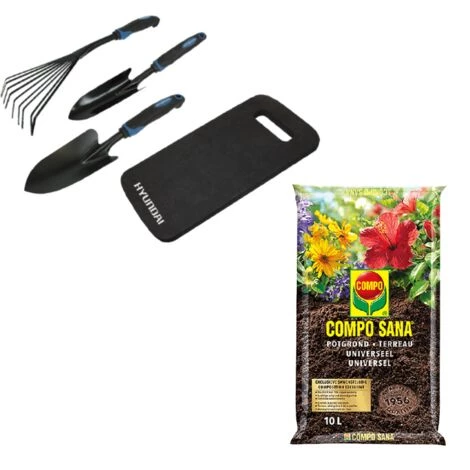 HYUNDAI Ensemble D'outils De Jardinage 4 Pièces + INCLUANT Le Terreau Compo Sana 10L - Universel - Fonctionnement Pendant 100 Jours 4 HYUNDAI Ensemble D'outils De Jardinage 4 Pièces + INCLUANT Le Terreau Compo Sana 10L - Universel - Fonctionnement Pendant 100 Jours – Image 2